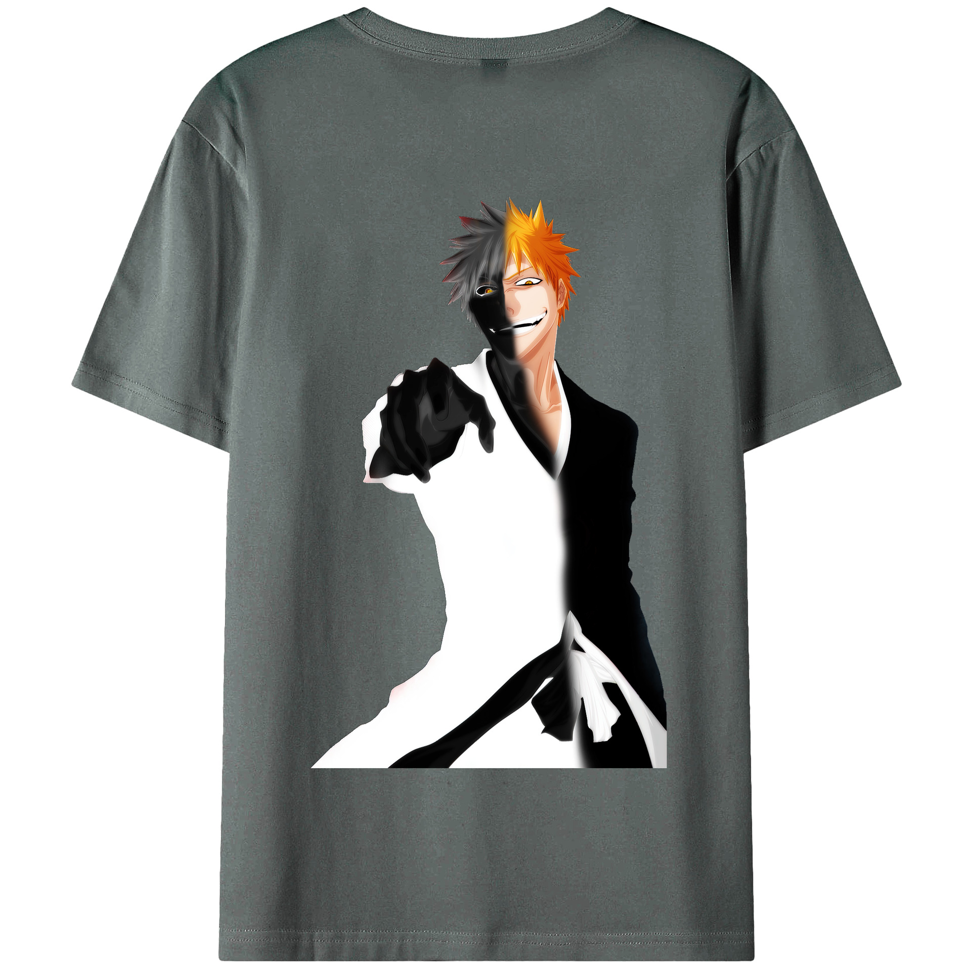 （画像用） ブリーチ 黒崎一護（くろさき いちご）BLEACH Kurosaki Ichigo 綿100％半袖Tシャツ（背面プリント）
